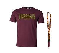 Lonsdale T-Shirt - Kurzarm Shirts - Herren Shirt - Limited Schluesselband (Classic Oxblood, M)