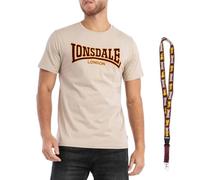 Lonsdale T-Shirt - Kurzarm Shirts - Herren Shirt - Limited Schluesselband (Classic Sand, M)