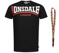 Lonsdale T-Shirt - Kurzarm Shirts - Herren Shirt - Limited Schluesselband (Creaton Black, 3XL)