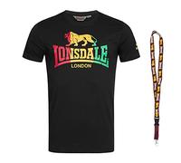 Lonsdale T-Shirt - Kurzarm Shirts - Herren Shirt - Limited Schluesselband (Freedom Black, XL)