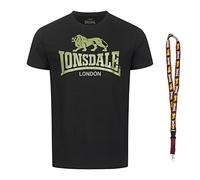 Lonsdale T-Shirt - Kurzarm Shirts - Herren Shirt - Limited Schluesselband (Logo Black Olive, XL)
