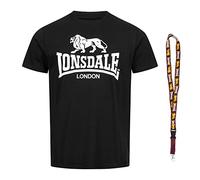 Lonsdale T-Shirt - Kurzarm Shirts - Herren Shirt - Limited Schluesselband (Logo Black, XL)