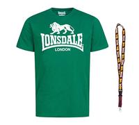 Lonsdale T-Shirt - Kurzarm Shirts - Herren Shirt - Limited Schluesselband (Logo Bottle Green, XXL)