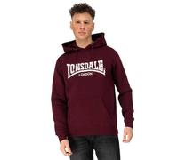 Lonsdale Herren Kapuzensweatshirt WOLTERTON – Normale Passform – Oxblood/Ecru – 3XL