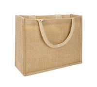 LONTG Jutebeutel Wiederverwendbare Einkaufstasche Damen Multifunktionale Handtasche Einfarbige Tragetasche Waschebare Stofftasche Shopping Einkauf Stoffbeutel Jute Shopper Bag für Obst Lebensmittel