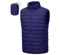 Lonya Herren Packbare Steppweste Winter Pufferweste Übergangsweste | Leicht, Stehkragen, Wasserabweisend, Winddicht, Warm, Ärmellose Jacke, Golfweste, 4 Taschen, für Freizeit, Outdoor, Wandern