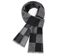 Lonya Schal Herren Winter Tartan Schal Faux Kaschmir Classic Plaid Männer Classic Warmer Weicher Solid Winterschal B-Grau Kariert,180 * 30cm