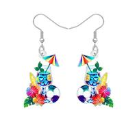 LONYOO Acryl Lustige Sommer Ohrringe Strand Schmuck für Frauen Mädchen Mom Tropische Urlaub Hawaii Geschenke für Strandliebhaber Palm Kokosnuss Charms (Multi)