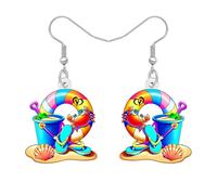 LONYOO Acryl Lustige Sommer Ohrringe Strand Schmuck für Frauen Mädchen Mom Tropische Urlaub Hawaii Geschenke für Strandliebhaber Palm Kokosnuss Charms (Blau)