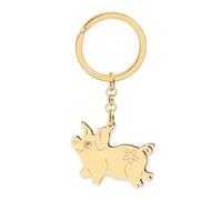 LONYOO Cute Schwein Geschenke Edelstahl Schwein Schlüsselanhänger Zubehör Auto Schlüsselring Charms Bauernhof Schweinchen Schlüsselbund für Damen Landwirte Mädchen (Goldene)