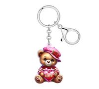 LONYOO Valentinstag-Bär-Schlüsselanhänger Romantische Geschenke Für Frauen, Acryl-Valentinstag-Schlüsselanhänger Zubehör Valentinstagsgeschenke Für Sie (Braun)