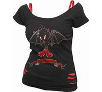 Looney Tunes Damen F711-Tops-Short Sleeve T-Shirt, Black & Red, S