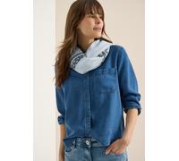 Cecil Damen Loop Schal mit Leo-Streifen in Blau, Gr: One size