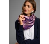 Loop LAURA SCOTT, Damen, braun (lila, braun, nachtblau), Web, Polyester, gemustert, gestreift, Modetücher Loop, mit modischem Druck & Schrift-Mix - NEW (21946462-0) lila, braun, nachtblau