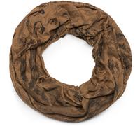 Loop STYLEBREAKER "Gemusterter Loop Schal im Destroyed used Look", Damen, braun (cognac), Obermaterial: 50% Viskose CV. 50% Polyester PES., Modisch, Modetücher Loop (50176664-0) cognac