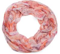 Loop STYLEBREAKER "Loop mit bunten Federn", Damen, orange (orange, rot), Obermaterial: 100% Viskose CV., Modisch, Modetücher Loop (46349404-0) orange, rot