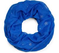 Loop STYLEBREAKER "Loop mit glitzerndem Schneeflocken Print", Damen, blau (royalblau), Obermaterial: 50% Viskose CV. 50% Baumwolle CO., Modisch, Modetücher Loop (31833447-0) royalblau