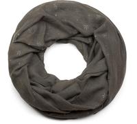Loop STYLEBREAKER "Loop mit glitzerndem Schneeflocken Print", Damen, grau (dunkelgrau), Obermaterial: 50% Viskose CV. 50% Baumwolle CO., Modisch, Modetücher Loop (51530840-0) dunkelgrau