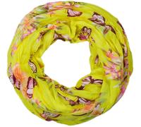 Loop STYLEBREAKER "Loop mit Schmetterling Blumen Print", Damen, gelb, Obermaterial: 100% Viskose CV., Modisch, Modetücher Loop (57894035-0) gelb