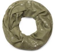 Loop STYLEBREAKER "Loop Schal mit Metallic Sterne Print", Damen, grün (oliv), Obermaterial: 50% Viskose CV. 50% Baumwolle CO., Modisch, Modetücher Loop (48764619-0) oliv