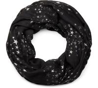 Loop STYLEBREAKER "Loop Schal mit Metallic Sterne Print", Damen, schwarz, Obermaterial: 50% Viskose CV. 50% Baumwolle CO., Modisch, Modetücher Loop (43914120-0) schwarz