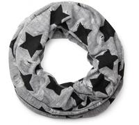 Loop STYLEBREAKER "Loop Schal mit Sterne und Punkte Muster", Damen, grau (hellgrau), Obermaterial: 50% Viskose CV. 50% Polyester PES., Modisch, Modetücher Loop (97261918-0) hellgrau