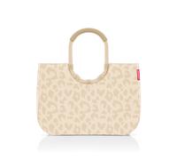 loopshopper L zartes Leo Muster - einkaufstasche mit Runden Henkleln und super viel Platz - Leo vanilla