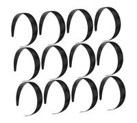 LOORGVEL 12 Stück Leere Haarreifen 3cm Breit Kunststoff Stirnbänder für Damen Selbstgemacht Haarbänder Zubehör Vielseitige Haar Accessoires für Kopfumfang Schwarz