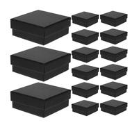 LOORGVEL 15 Stück Schmuck Geschenkbox Kleine Quadratische Schmuckschachteln aus Papier mit Schaumstoffpolster Stabile Schmuckaufbewahrung für Ohrringe und Halsketten Reise