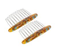 LOORGVEL 2 Stück Dekorativer Haarschmuck Frauen Französische Steckkämme mit Starkem Eisenzahn Marmoroptik Haarkamm für Dickes Haar Hochzeitsfrisuren und Elegante Dutts Geeignet