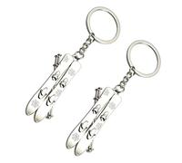 LOORGVEL 2 Stück Ski Schlüsselanhänger aus Metall Multifunktionaler Taschenanhänger Tragbarer Wintersport Dekorationsanhänger Geschenk für Skifahrer und Partys