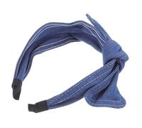LOORGVEL Breites Jeans Haarband mit Modischer Schleife für Damen Komfortabel und Stylisch Vielseitiges Haaraccessoire für Partys und Alltag aus Polyester