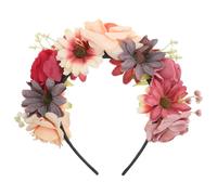 LOORGVEL Haarband Damen Boho mit Künstlichen Blumenkranz Stoff Stirnband für Partys Reisen Festivals Haarschmuck für Mädchen und Freundinnen