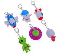 LOORGVEL LED Ebene Taschenlampe Schlüsselanhänger mit Ton 6 Stück Klein Bunt Robust Schlüsselring für Kinderkrankenschwester Zubehör Partygeschenk und Kinderspielzeug