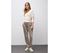 Stoffhose STREET ONE, Damen, Gr. 44, Länge 30, silk braun, Web, 60% Baumwolle, 38% Polyester, 2% Elasthan, unifarben, comfort fit normal, Hosen, Elastikbund mit Tunnelzug (87862416-44) silk braun