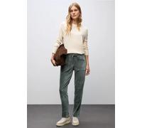 Stoffhose STREET ONE, Damen, Gr. 42, Länge 30, balsam grün, Web, 60% Baumwolle, 38% Polyester, 2% Elasthan, unifarben, comfort fit normal, Hosen, Elastikbund mit Tunnelzug (83818463-42) balsam grün