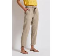 Street One Frauen Loose Fit Hose mit Struktur in Beige, Gr: 46