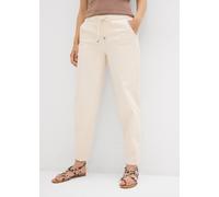 Loose-fit-Jeans BONPRIX, Damen, Gr. 48, N-Gr, beige (naturbeige (länge: regulär)), Denim/Jeans, Obermaterial: 97% Baumwolle, 3% Elasthan, loose fit, Jeans, Barrel-Form, mit Gummibund, mit Elasthan-Ant
