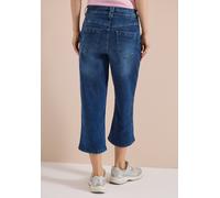 Loose-fit-Jeans CECIL, Damen, Gr. 26, Länge 20, dunkelblau wash, Jeans, 78% Baumwolle, 20% Polyester, 2% Elasthan, unifarben, kniebedeckend, Jeans, mit Wide Legs (85345426-26) dunkelblau wash