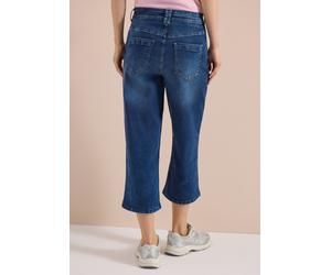 Loose-fit-Jeans CECIL, Damen, Gr. 26, Länge 20, dunkelblau wash, Jeans, 78% Baumwolle, 20% Polyester, 2% Elasthan, unifarben, kniebedeckend, Jeans, mit Wide Legs (85345426-26) dunkelblau wash