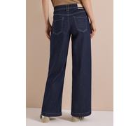 Loose-fit-Jeans CECIL, Damen, Gr. 26, Länge 30, blau (rinsed wash), Jeans, 52% Baumwolle, 38% Lyocell, 7% Elastomultiester, 3% Elasthan, unifarben, lang, Jeans, High Waist (59356842-26) rinsed wash