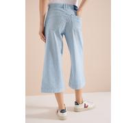 Loose-fit-Jeans CECIL, Damen, Gr. 27, Länge 20, mid blau wash, Jeans, 98% Baumwolle, 2% Elasthan, gestreift, 3/4-Länge, Jeans, aus Baumwolle mit Stretchanteil (31979052-27) mid blau wash