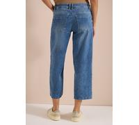Loose-fit-Jeans CECIL, Damen, Gr. 27, Länge 26, mid blau used wash, Jeans, 77% Baumwolle, 20% Polyester, 3% Elasthan, unifarben, kniebedeckend, Jeans, aus Baumwolle mit Stretchanteil (94670959-27) mid