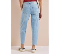 Loose-fit-Jeans CECIL, Damen, Gr. 27, Länge 28, blau (light blau random bleached), Jeans, 77% Baumwolle, 20% Polyester, 3% Elasthan, unifarben, knöchelfrei, Jeans, 5-Pocket-Style (91441917-27) light b