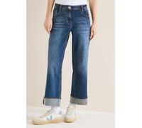 Loose-fit-Jeans CECIL, Damen, Gr. 27, Länge 30, blau (mid blau wash), Jeans, 77% Baumwolle, 20% Polyester, 3% Elasthan, unifarben, lang, Jeans, 5-Pocket-Style (16189419-27) mid blau wash