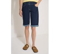 Loose-fit-Jeans CECIL, Damen, Gr. 28, blau (rinsed wash), Jeans, 68% Baumwolle, 31% Polyester, 1% Elasthan, unifarben, kurz, Jeans, High Waist (59387304-28) rinsed wash
