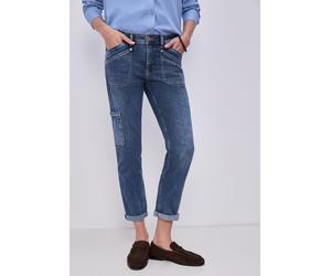 Loose-fit-Jeans CECIL, Damen, Gr. 28, Länge 28, medium blau wash, Jeans, 76% Baumwolle, 18% Lyocell, 4% Elastomultiester, 2% Elasthan, unifarben, knöchelfrei, Jeans, im Loose Fit (85002262-28) medium