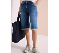 Loose-fit-Jeans CECIL, Damen, Gr. 28, mid blau used wash, Jeans, 78% Baumwolle, 20% Polyester, 2% Elasthan, unifarben, kurz, Jeans, High Waist (85455410-28) mid blau used wash