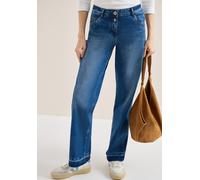 Loose-fit-Jeans CECIL, Damen, Gr. 29, Länge 30, mid blau used wash, Jeans, 78% Baumwolle, 20% Polyester, 2% Elasthan, unifarben, lang, Jeans, aus Baumwolle mit Stretchanteil (32772122-29) mid blau use