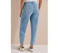 Loose-fit-Jeans CECIL, Damen, Gr. 30, Länge 28, blau (light blau used wash), Jeans, 85% Baumwolle, 13% Polyester, 2% Elasthan, unifarben, knöchelfrei, Jeans, High Waist (47535264-30) light blau used w